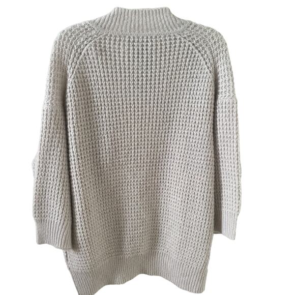 Michael Stars 3/4 Sleeve Open Sweater Jacket Stone & Silver Metallic New size S - Picture 3 of 4